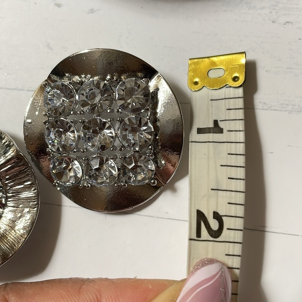 Luxury Silver Round Crystal Statement Earrings - Picture 11 of 15